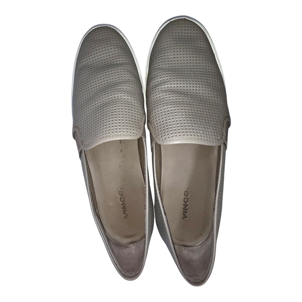 Vince Blair Womens Size 9.5 Shoe Taupeclay‎ Slip On Perforated Casual Sneakers